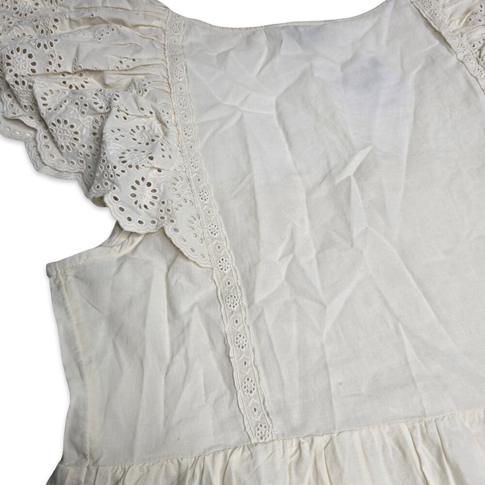 American Eagle Eyelet Lace Peplum Top Womens M Ivory Cottagecore Boho NWT - Picture 5 of 12